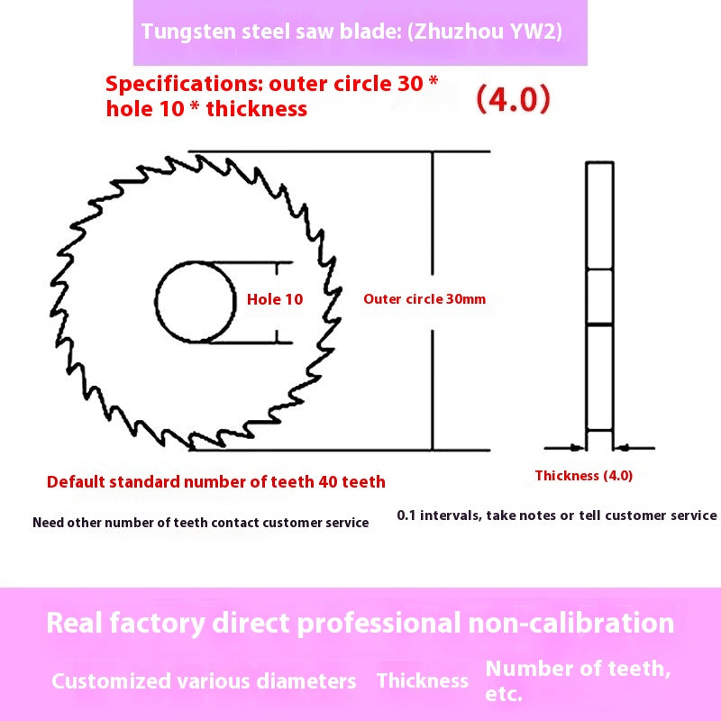 1142-Tungsten steel saw blade milling cutter ebony circular saw blade integral tungsten carbide saw blade outer diameter 20/30/40/60/80/100 Shandong Denso Pricision Tools Co.,Ltd.